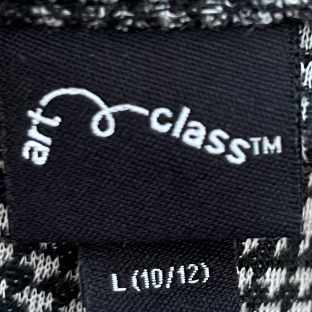 Girl's Large (10/12) Art Class B&W Houndstooth Pleated Mini Skirt - Picture 2 of 16